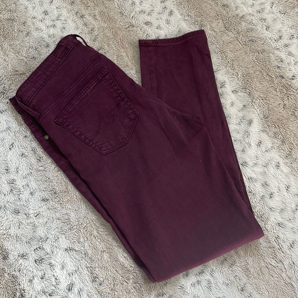 [29r] AG Adriano Goldschmied the Stevie Ankle Slim Straight Leg | Plum Burgundy